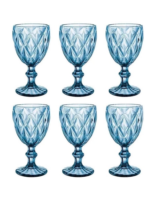 Set de copas para agua Vencort de vidrio