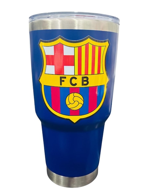 Termo Macarena Brand de acero inoxidable Messi Barcelona Collection con tapa push pull 887 ml