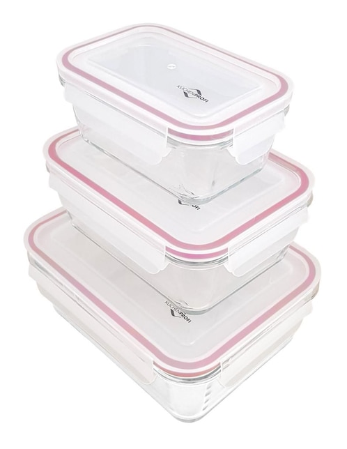 Set contenedores Küchenprofi Lunchbox de vidrio 3 piezas