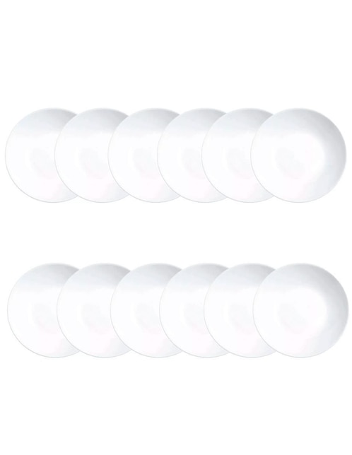 Plato trinche Luminarc de vidrio 12 piezas