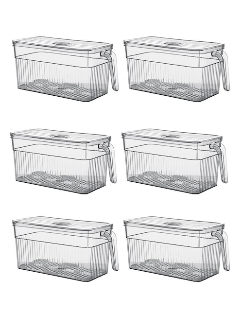 Set contenedores Agbox de acrílico 6 piezas