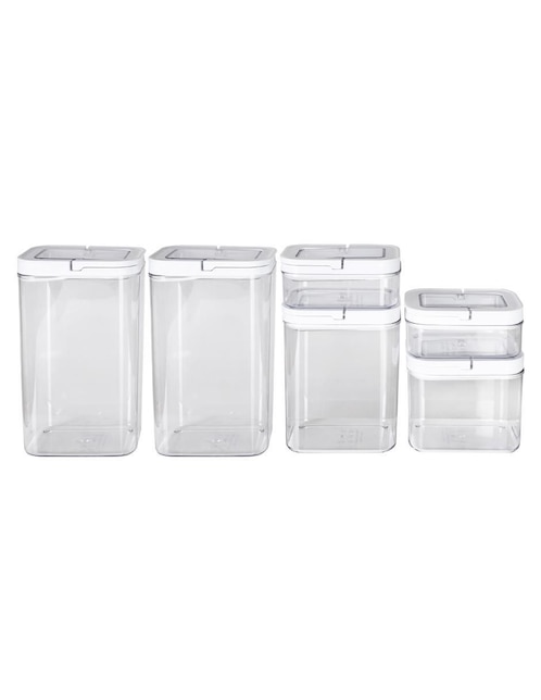 Set contenedores Agbox de acrílico 6 piezas