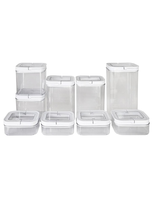Set contenedores Agbox de acrílico 9 piezas