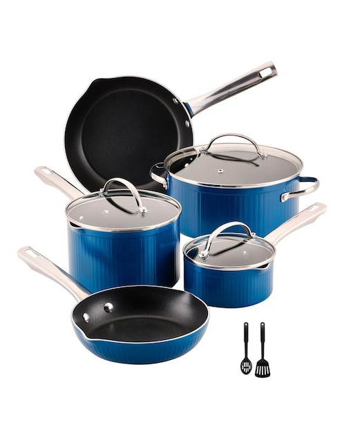 Batería de cocina Farberware 13578 de aluminio antiadherente convencional 10 piezas