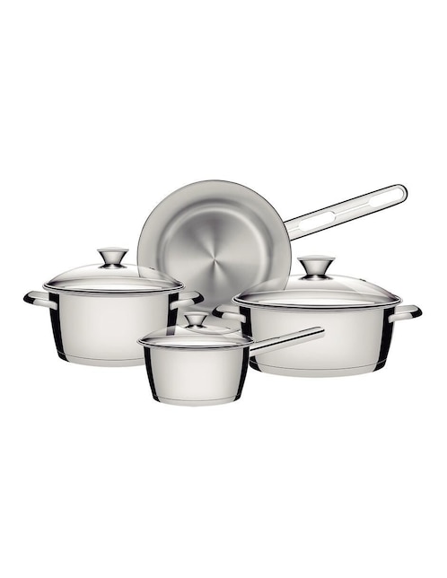 Batería de cocina Tramontina Allegra de acero inoxidable 7 piezas