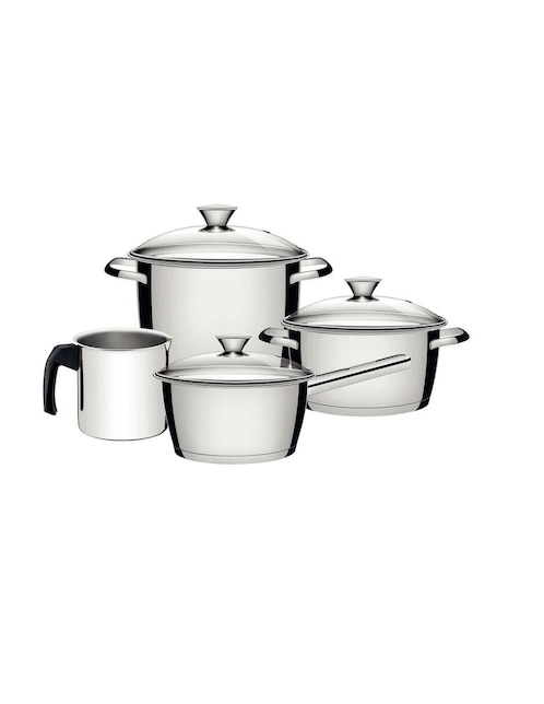 Batería de cocina Tramontina Allegra de acero inoxidable 7 piezas