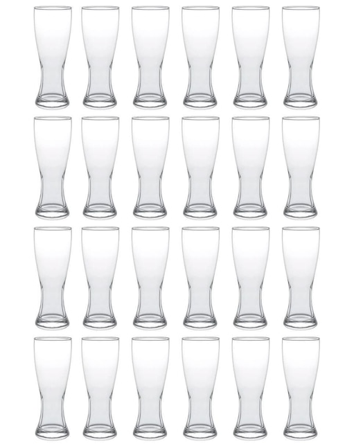 Set vasos cerveceros Cristar de vidrio con 24 piezas