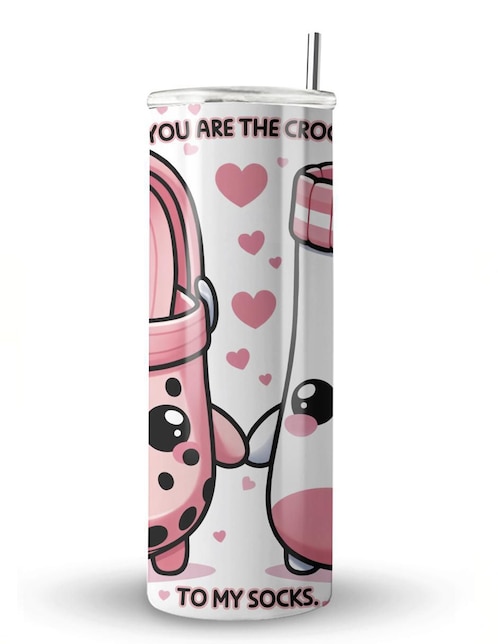 Termo Étter de acero inoxidable San Valentín con tapa a presión 600 ml