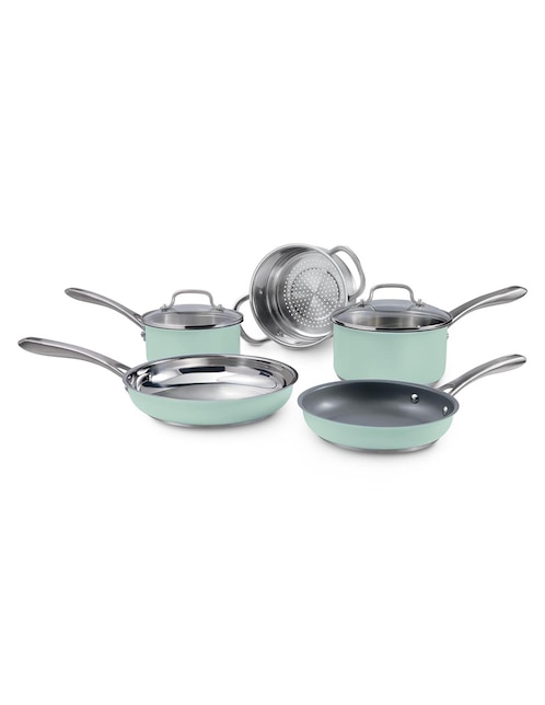 Batería de cocina Cuisinart 837-7MGES de acero inoxidable antiadherente cerámica 7 piezas