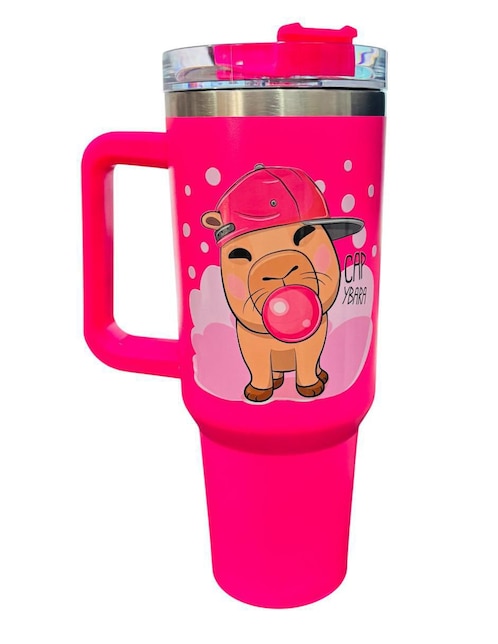 Termo Macarena Brand de acero inoxidable Capybara II con tapa push pull 1.2 l
