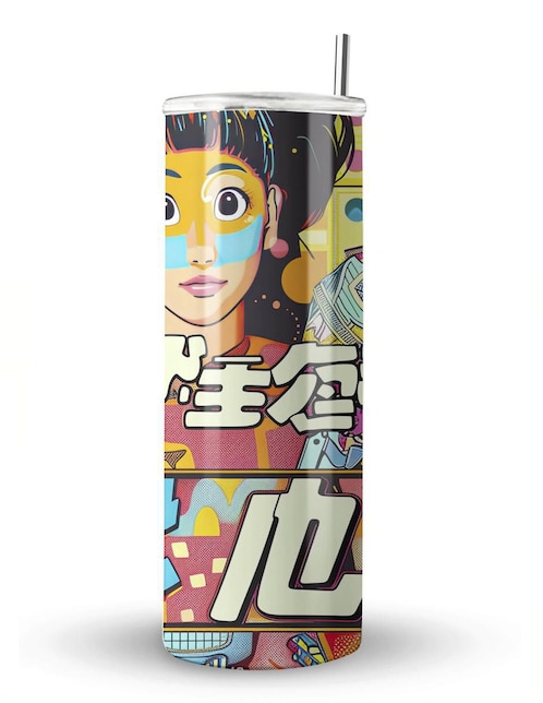 Termo Étter de acero inoxidable Korean con tapa a presión 600 ml