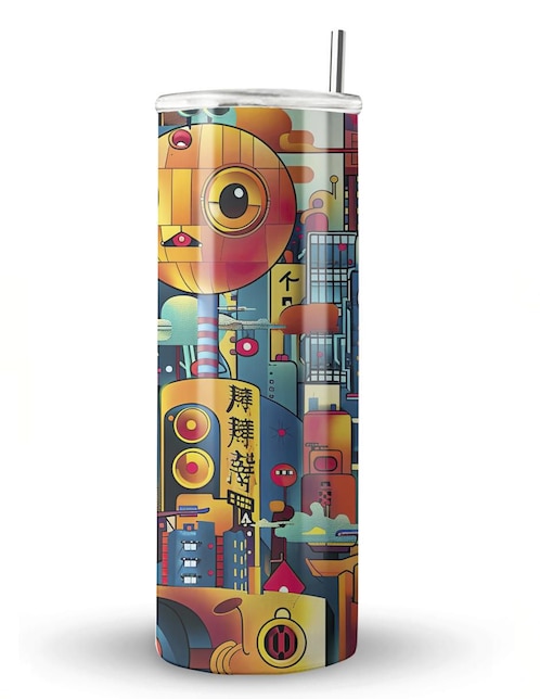 Termo Étter de acero inoxidable Korean con tapa a presión 600 ml