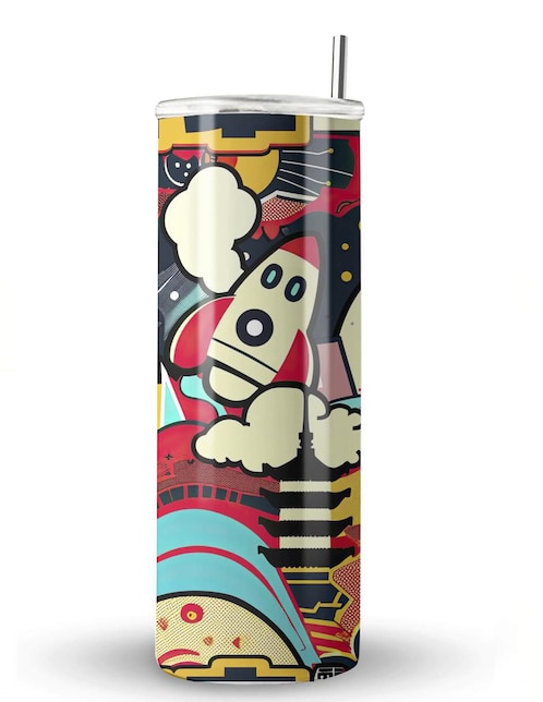 Termo Étter de acero inoxidable Korean con tapa a presión 600 ml