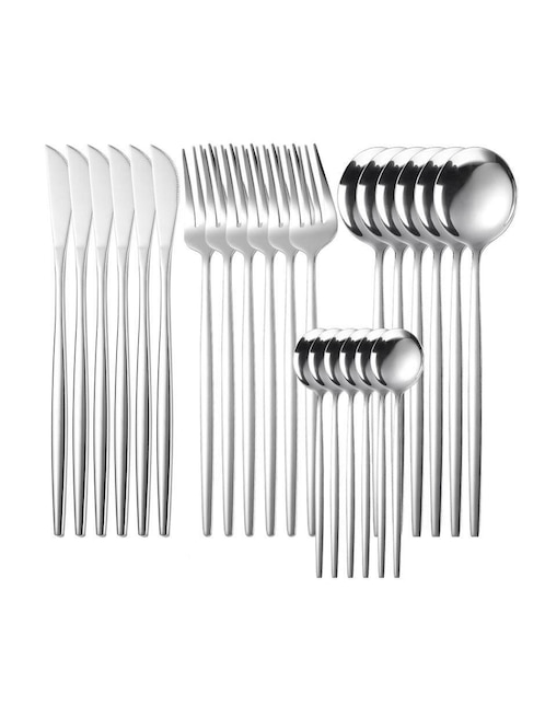 Set cubiertos Myrva de acero inoxidable 24 piezas