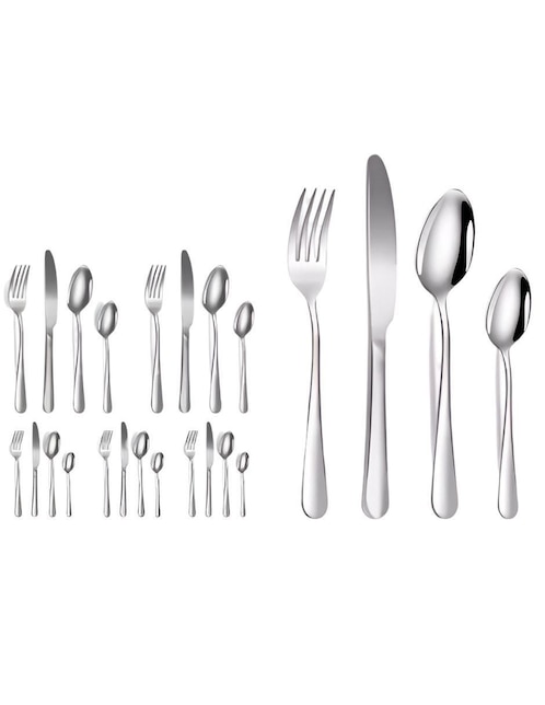 Set cubiertos Xtellar de acero inoxidable 24 piezas