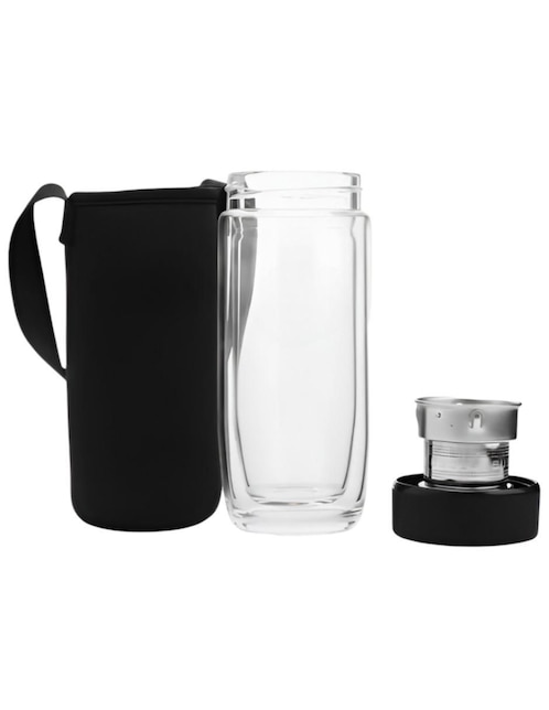 Termo infusor Xtellar de vidrio con tapa rosca 300 ml