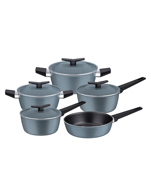 Batería de cocina Tramontina de aluminio antiadherente starflon excellent 9 piezas