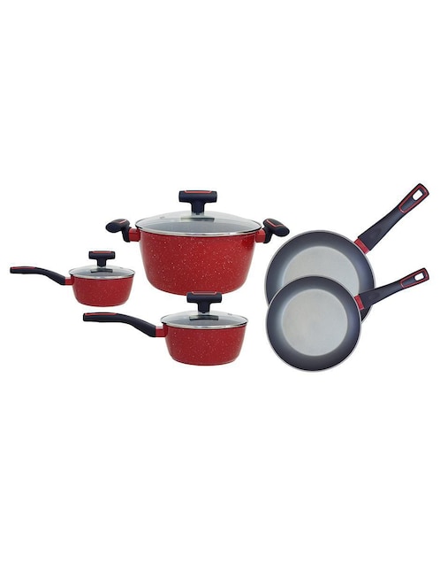 Batería de cocina Foode de cerámica antiadherente convencional 8 piezas