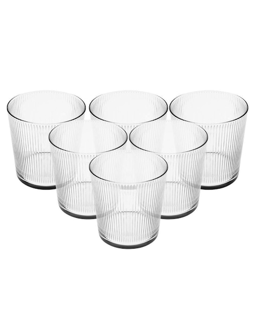 Set vasos Borgonovo Some Lines de vidrio con 6 piezas