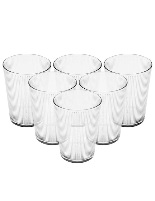 Set vasos Borgonovo Some Lines de vidrio con 6 piezas