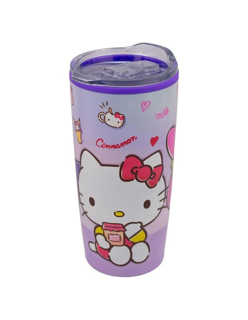 Termo doble pared Fun Kids de acero inoxidable Sanrio con tapa a presión 500 ml