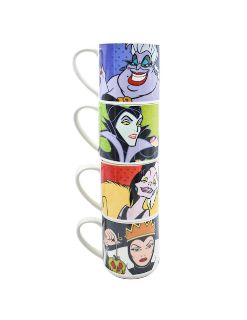 Set de tazas de colección Fun Kids Disney Villanos 4 piezas