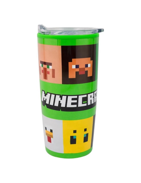 Termo doble pared Fun Kids de acero inoxidable Mojang con tapa a presión 500 ml