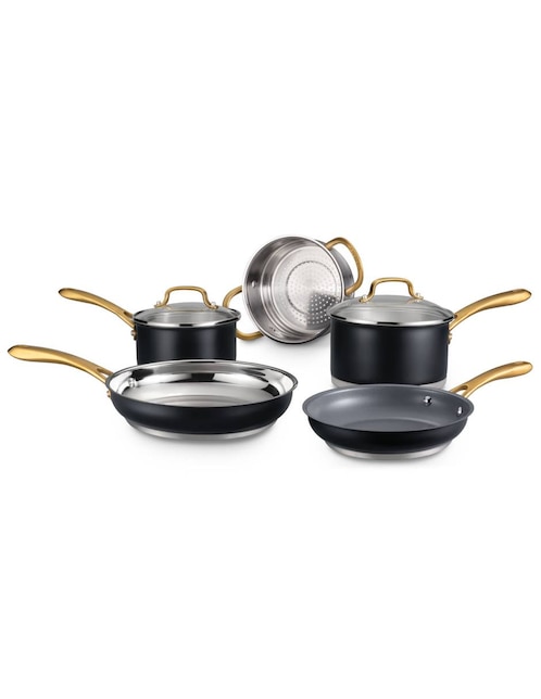 Batería de cocina Cuisinart de acero inoxidable antiadherente convencional 7 piezas