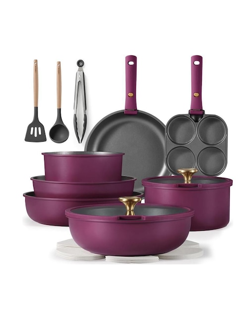 Batería de cocina Carote de aluminio antiadherente cerámica 19 piezas