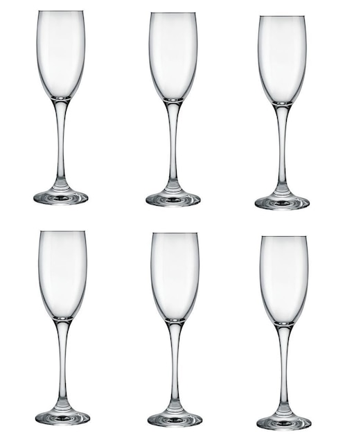 Set de copas para champán Xtellar de cristal 6 piezas