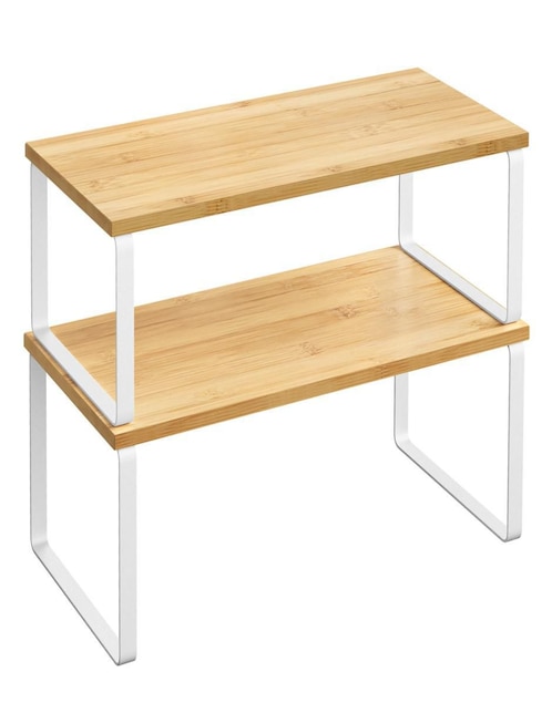 Estante de acero con bambú Songmics Home Bystro MKCS200W01