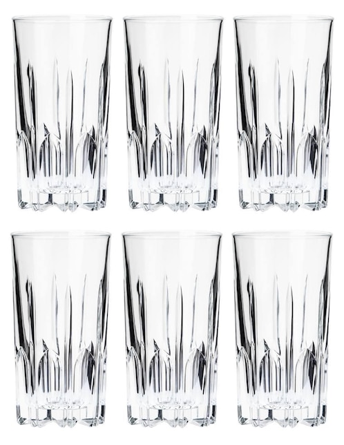 Vaso highball Borgonovo Excalibur de vidrio con 6 piezas