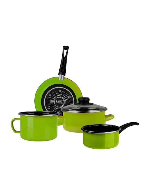 Batería de cocina Ekco Emotion de acero vitrificado 5 piezas