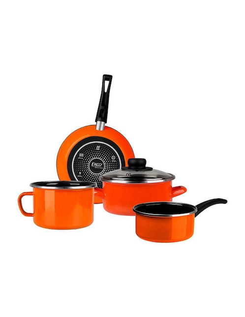 Batería de cocina Ekco Emotion de acero vitrificado 5 piezas