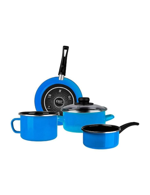 Batería de cocina Ekco Emotion de acero vitrificado 5 piezas