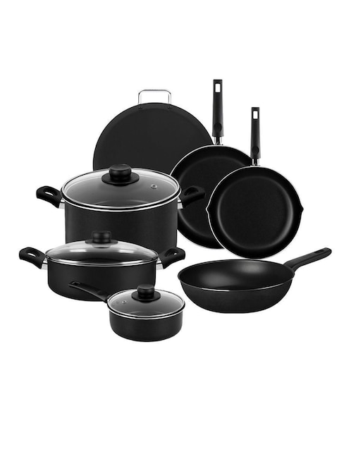 VASCONIA Batería de cocina Vasconia Esencial de aluminio antiadherente convencional 10 piezas