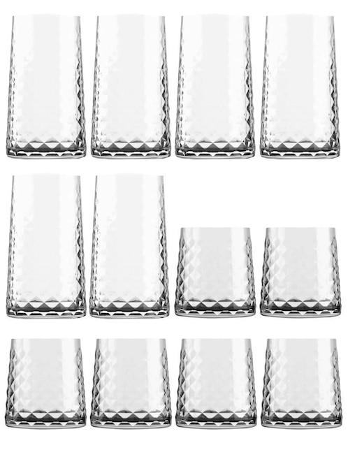 STOVMEX Set de vasos Dof y Highball Stovmex Cairo de vidrio con 12 piezas