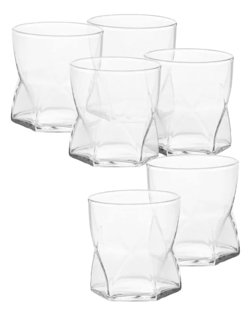Set de vasos Dof Stovmex Rombus de vidrio con 6 piezas