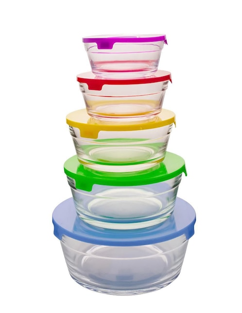 Set de contenedor para refrigerador de vidrio 5 piezas 1