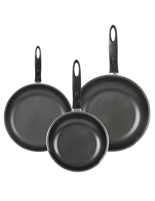 Set de sartenes Queen Sense LOVE COOK de aluminio anodizado 3 piezas