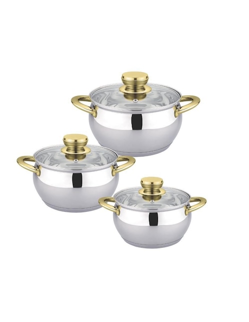 HAUS ROLAND Batería de cocina Haus Roland de acero inoxidable antiadherente combinado 6 piezas