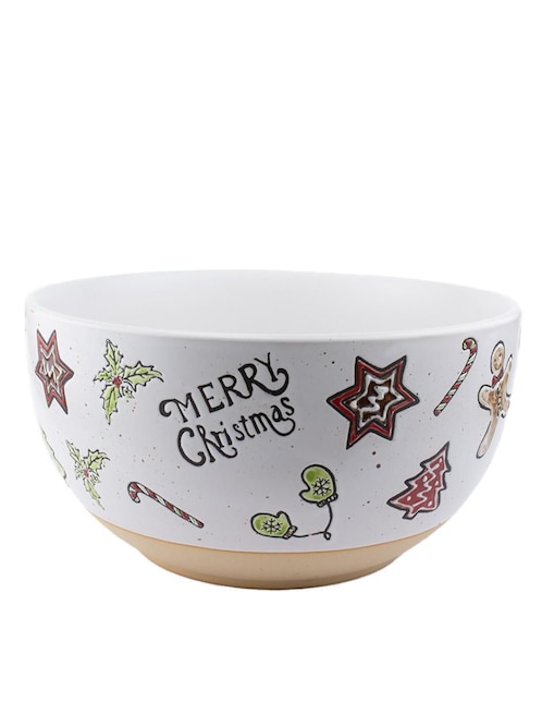 Ensaladera merry christmas de cerámica