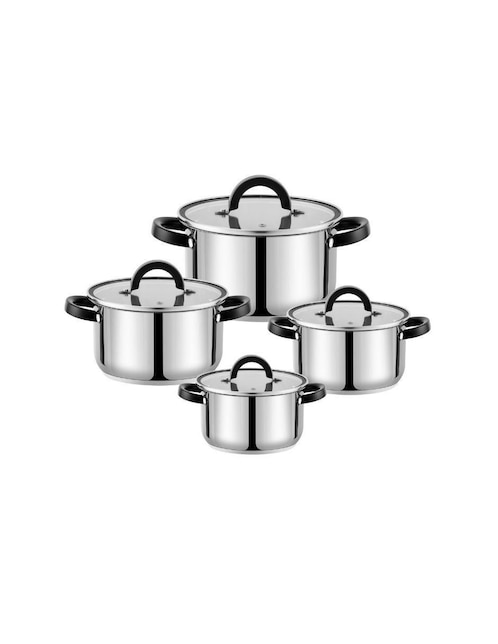 HAUS ROLAND Batería de cocina Haus Roland de acero inoxidable antiadherente combinado 4 piezas