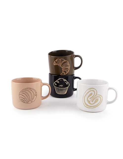 Set de tazas clásicas Chefmaker Pan de Dulce 4 piezas