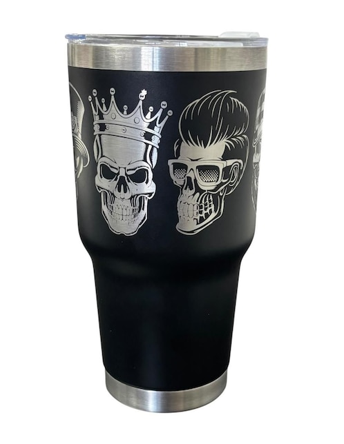 Termo Macarena Brand de acero inoxidable Calaveras con tapa push pull 887 ml