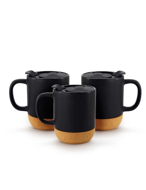 Set de tazas con tapa Chefmaker 3 piezas