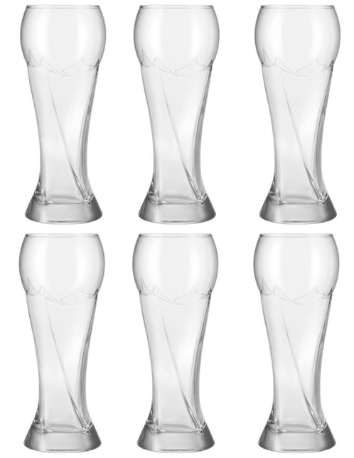 Vaso para cerveza Stovmex Mundial de vidrio con 6 piezas