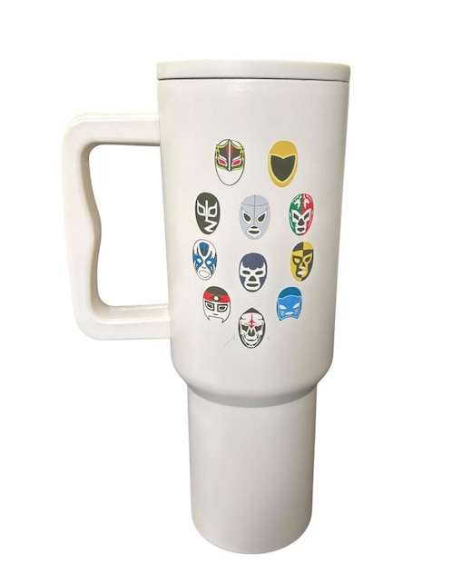 Termo Macarena Brand de acero inoxidable luchadores con tapa rosca 1.2 L
