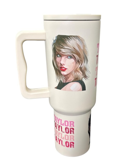 Termo Luxo MX de acero inoxidable Taylor Swift con tapa rosca 1.2 L