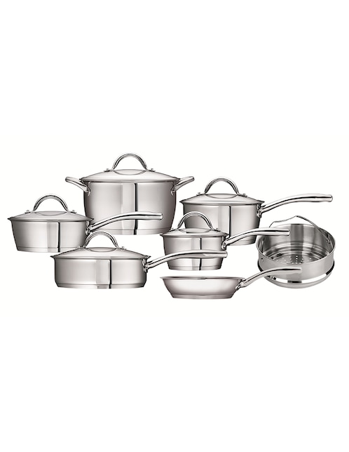 TRAMONTINA Batería de cocina Tramontina de acero inoxidable 12 piezas